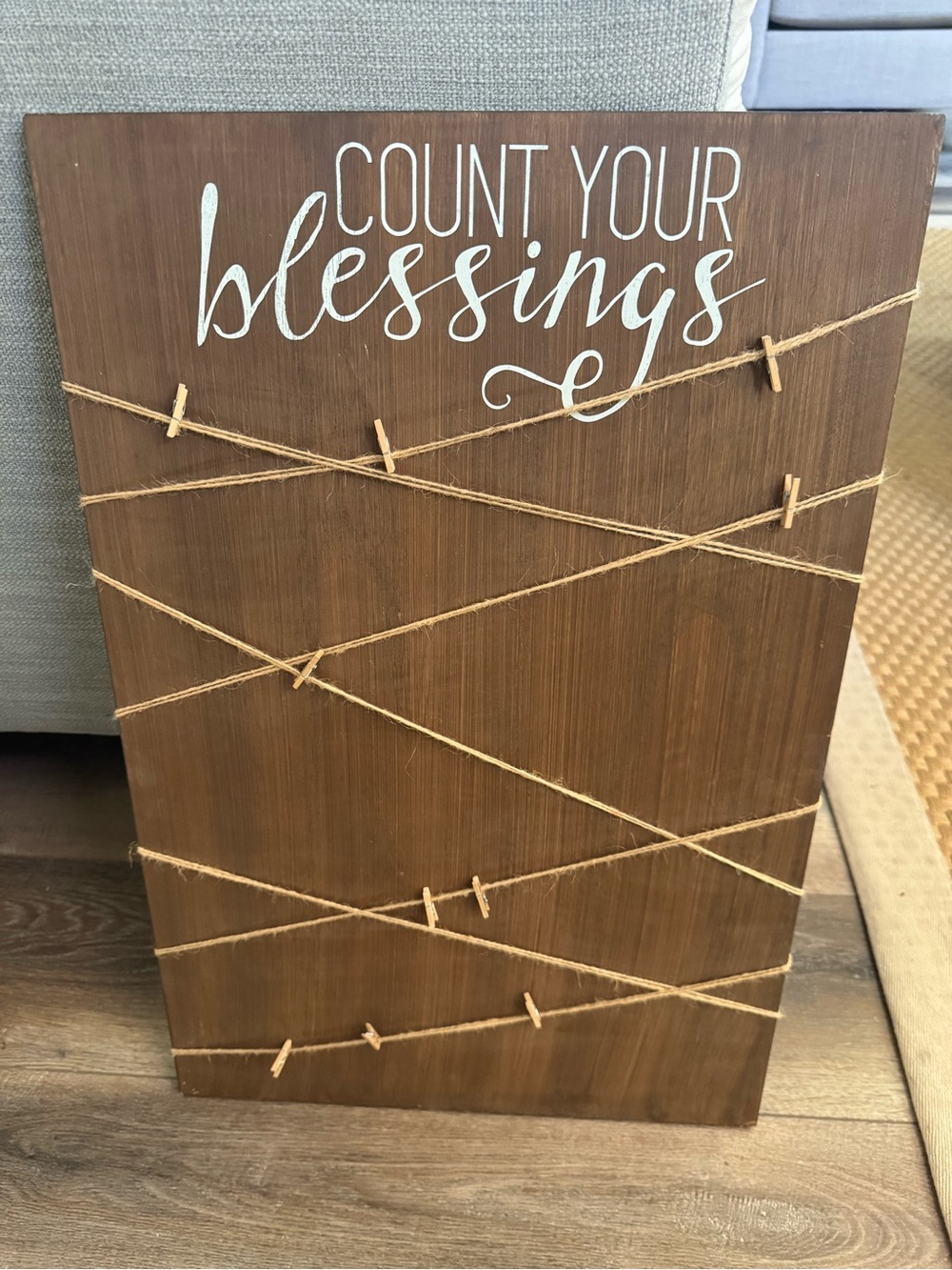 Count Your Blessings Brown Wood Photo Display Wall Decor